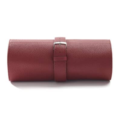 Soft watch roll burgundy embossed calf