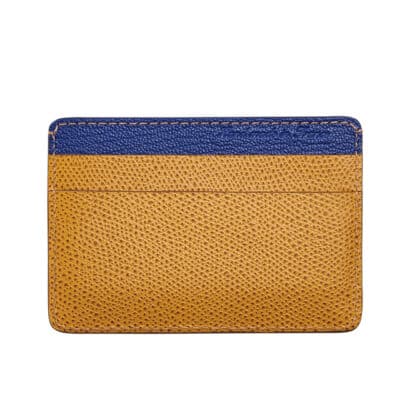 business card holder crocodile brown blue leather