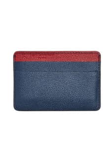 "Essentiel" Slim cardholder blue embossed calf