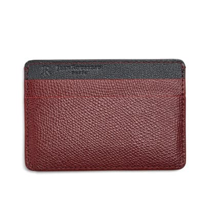 slim card holder leather black red leather