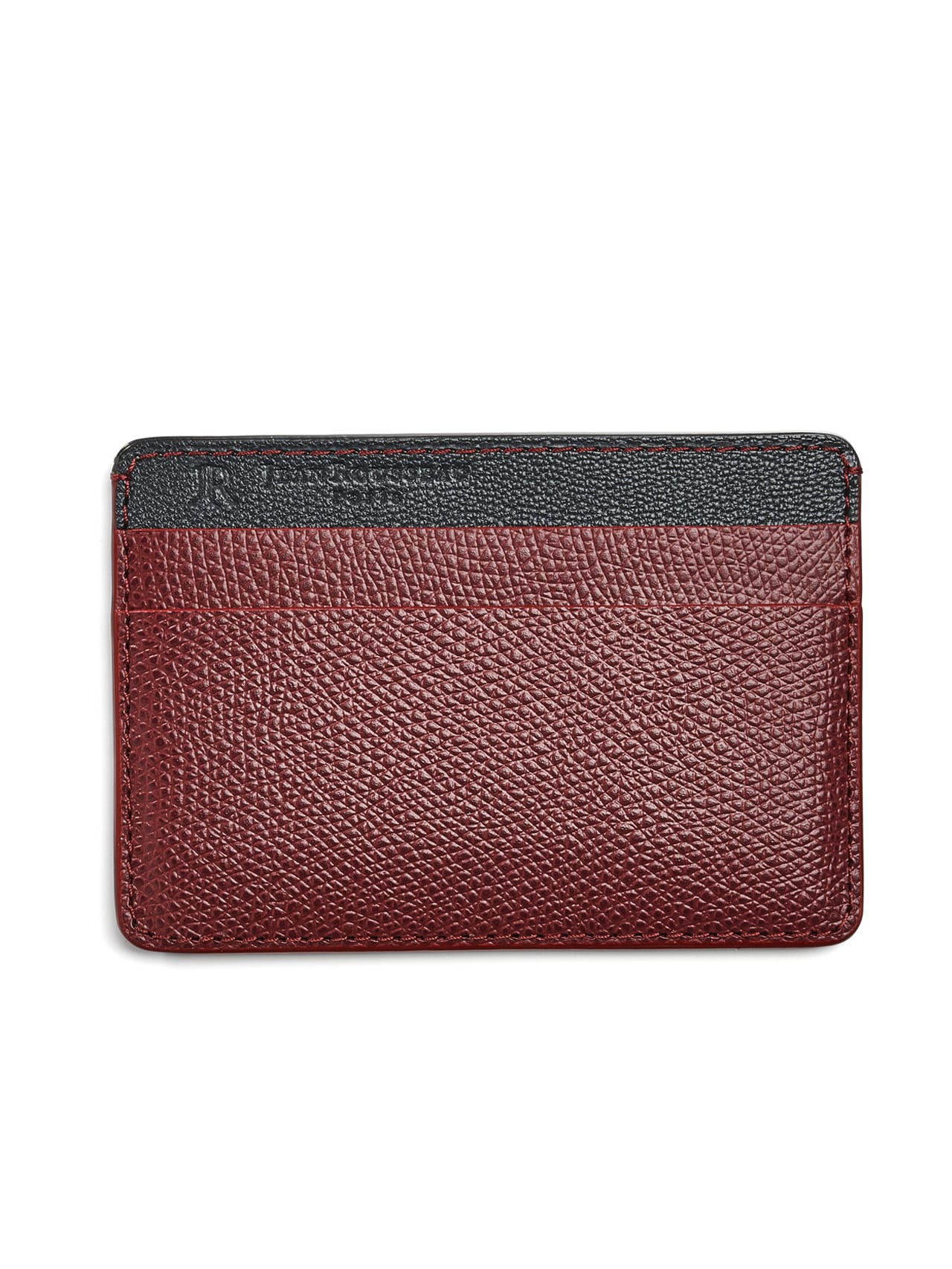 slim card holder leather black red leather