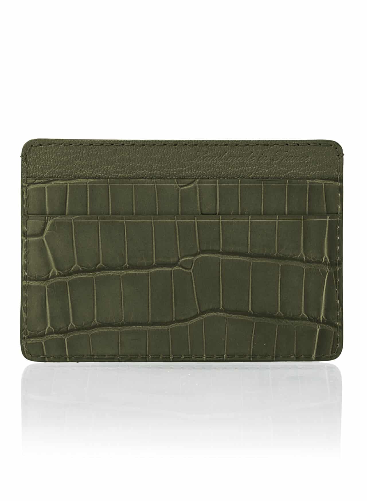 essentiel slim card holder olive green