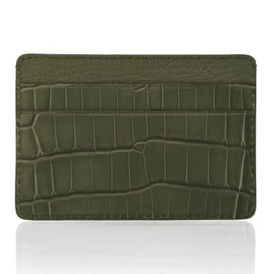 essentiel slim card holder olive green