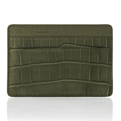 essentiel porte carte fin vert olive