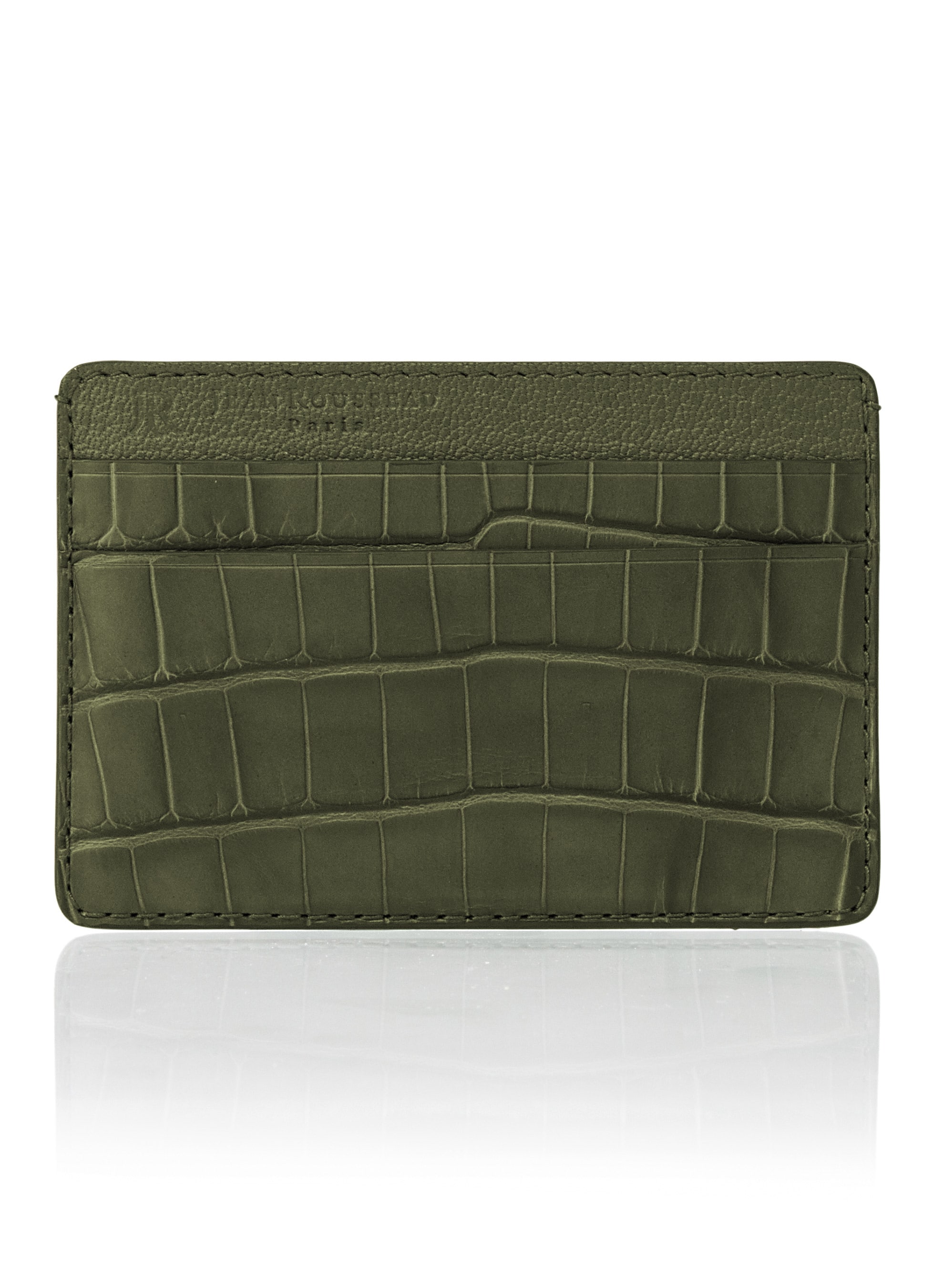 Business Cardholder black embossed calf - Maison Jean Rousseau