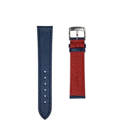 <span class="cat_name">Flat Watch strap</span><br><span class="material_name">Embossed calf</span><br><span class="color_name">Dark Blue</span>