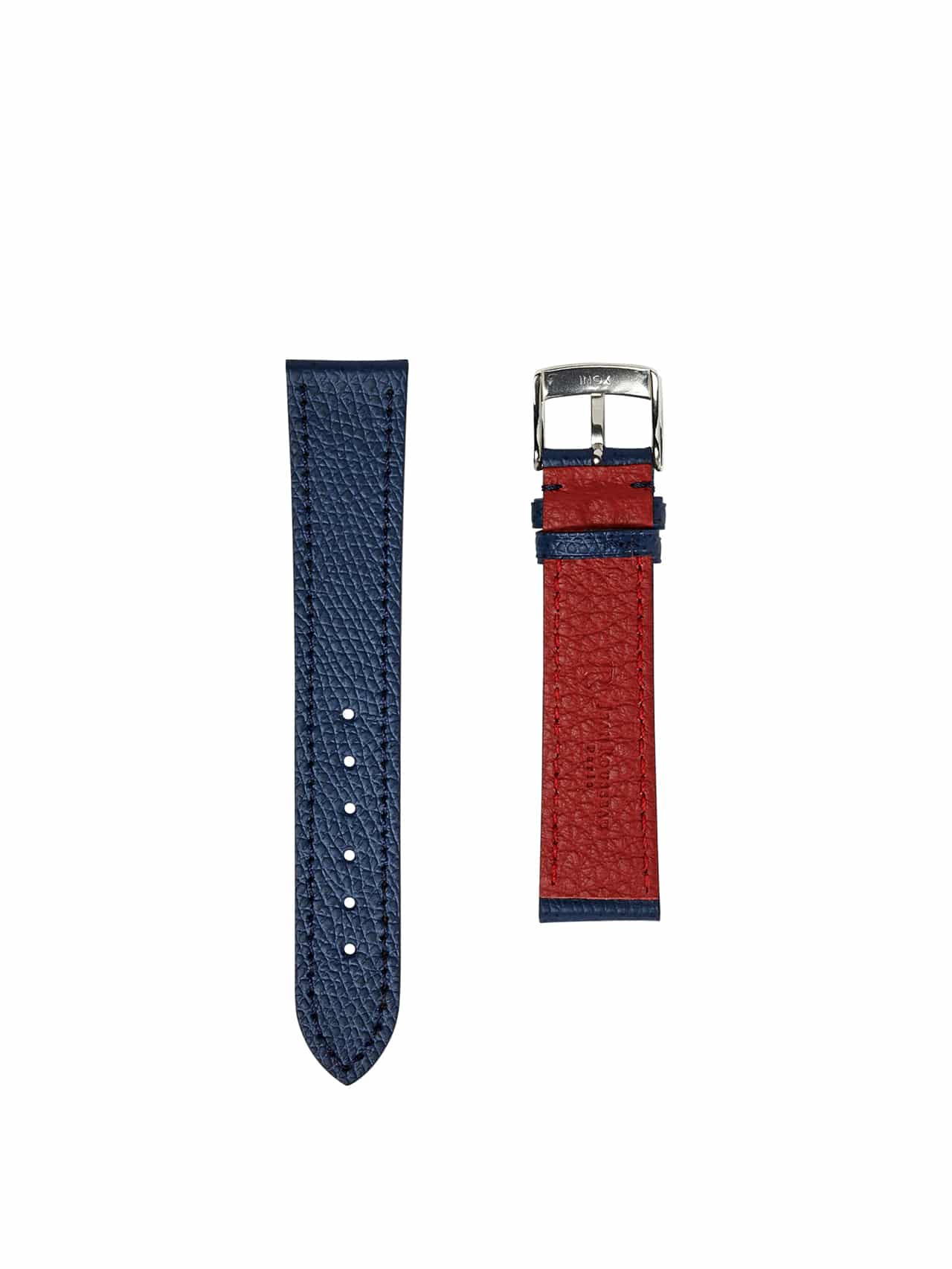 jean rousseau leather strap blue red