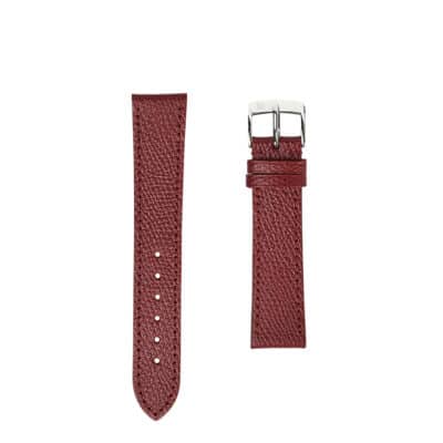 Flat Watch strapEmbossed calfBurgundy