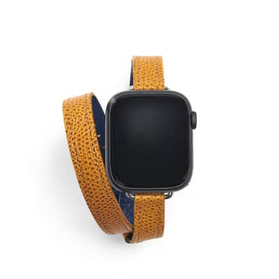 bracelet cuir apple watch or marron