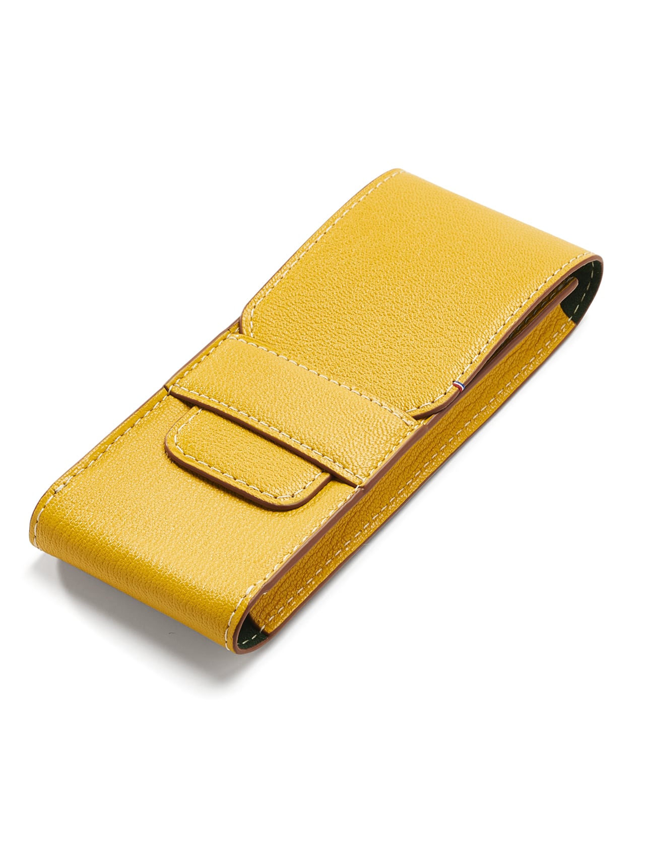 jean rousseau leather goods watch case yellow green