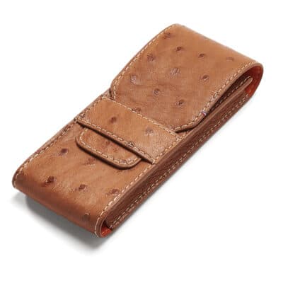 jean rousseau leather goods watch case brown orange