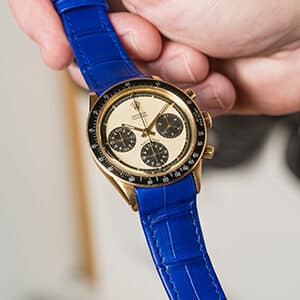 rolex daytona jean rousseau strap blue