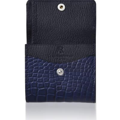 Money Clip Wallet dark blue semi matte alligator - Maison Jean Rousseau