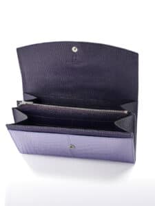 "Continental" lady wallet light purple semi matte alligator