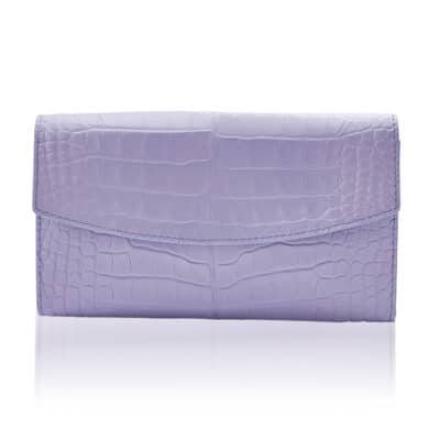 Continental lady wallet light purple semi matte alligator