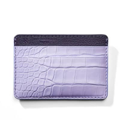 Porte-cartes « Essentiel » alligator semi-mat violet clair