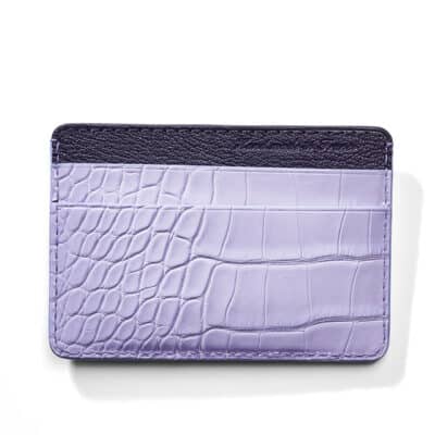 “Essentiel” Slim cardholder light purple semi matte alligator