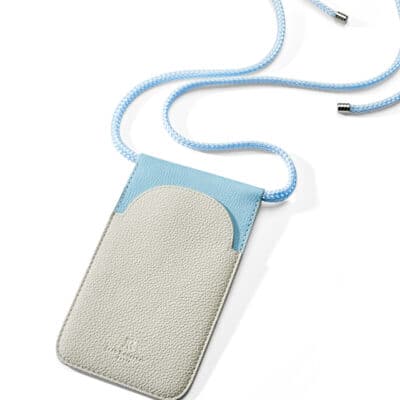 phone pouch jean rousseau blue leather