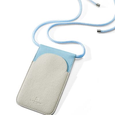 Pochette téléphone veau gris