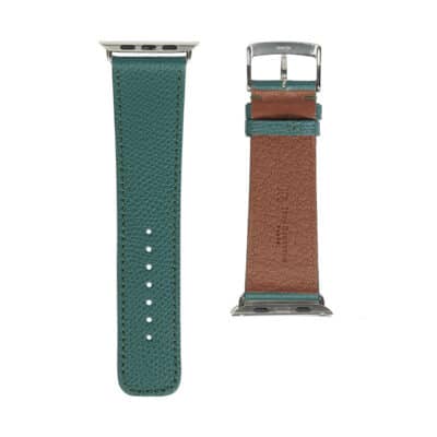 <span class="cat_name">Classic Apple Watch strap</span><br><span class="material_name">Embossed calf</span><br><span class="color_name">Green</span>