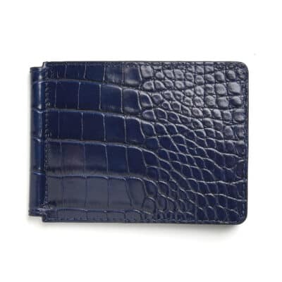 porte carte pliant bleu jean rousseau crocodile