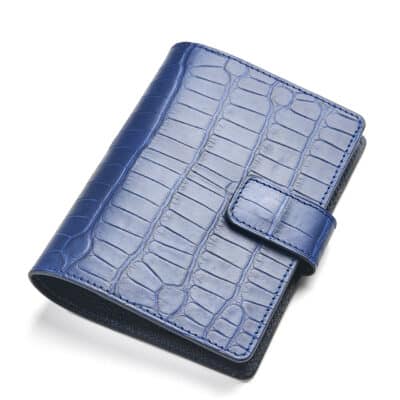 Agenda/diary cover semi matte dark blue alligator