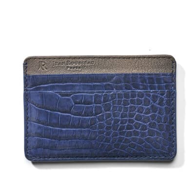 slim porte cartes bleu jean rousseau cuir