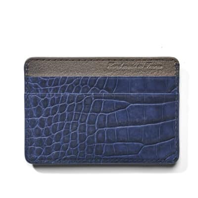 slim porte cartes bleu jean rousseau cuir