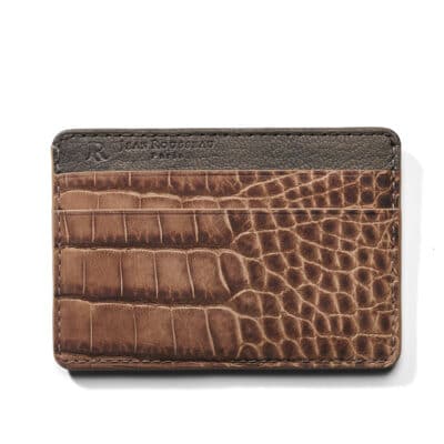 slim cardholder brown jean rousseau leather