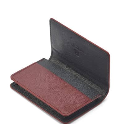 Business cardholder burgundy embossed calf