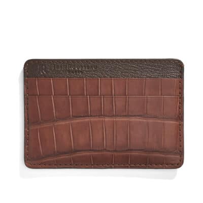 leather good brown semi matte alligator