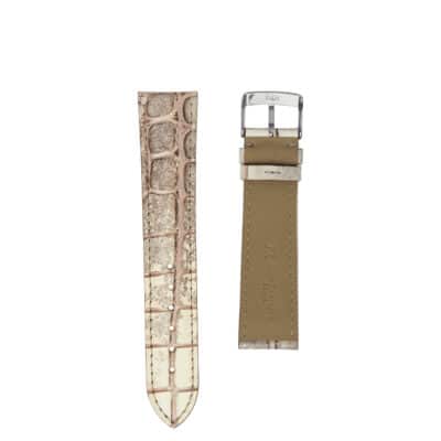 <span class="cat_name">Flat Watch strap</span><br><span class="material_name">Crocodile</span><br><span class="color_name">Metallic Pink</span>