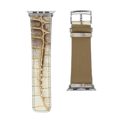 <span class="cat_name">Classic Apple Watch strap</span><br><span class="material_name">Crocodile</span><br><span class="color_name">Metallic Gold</span>