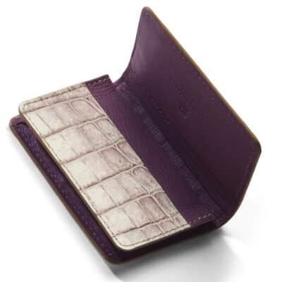 leather good lumières business cardholder pink