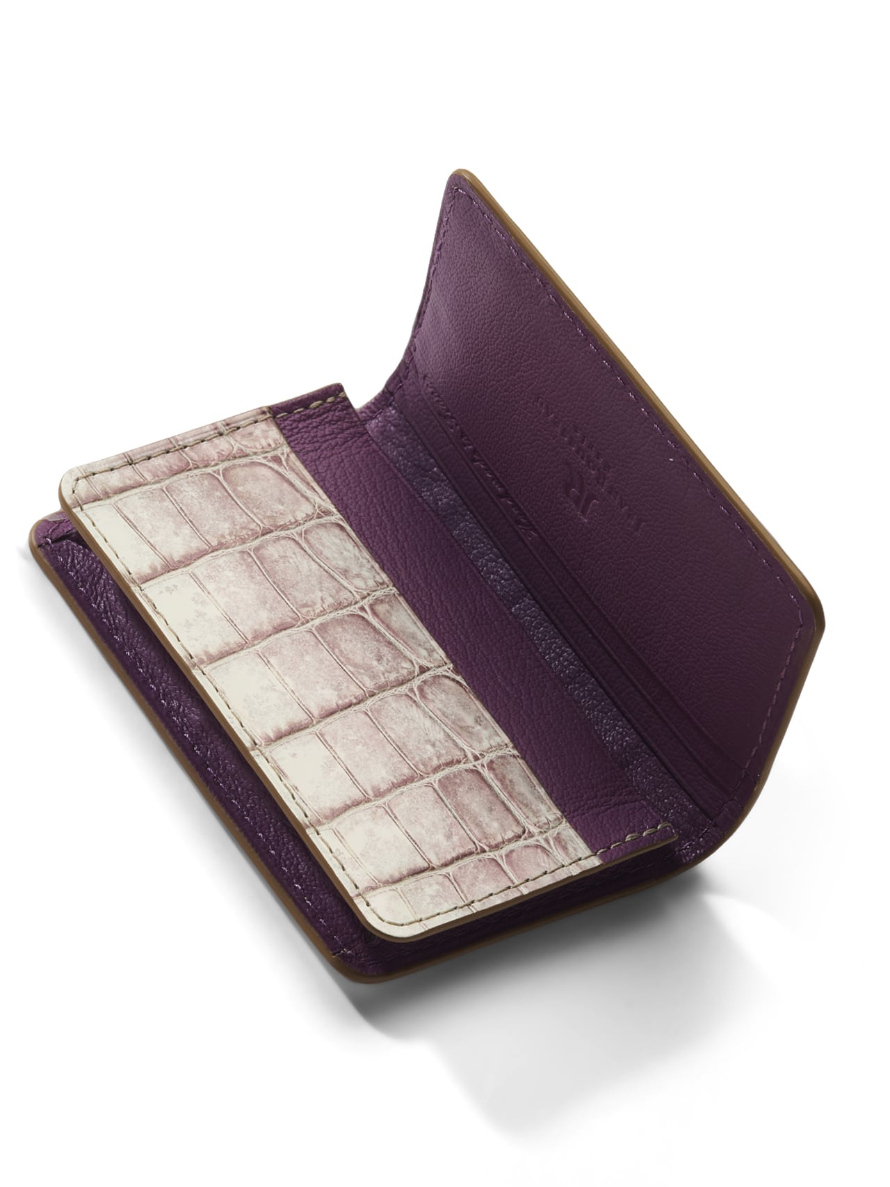 Business Cardholder iridescent pink Lumières crocodile - Maison Jean ...