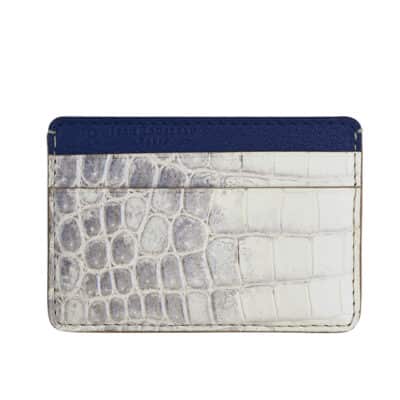 “Essentiel” Slim cardholder iridescent blue Lumières crocodile