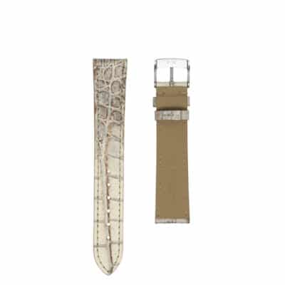 <span class="cat_name">Bracelet Flat</span><br><span class="material_name">Crocodile</span><br><span class="color_name">Argenté Métallisé</span>