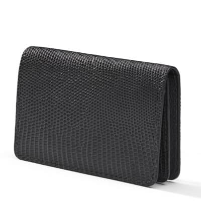 business cardholder grey lizard leather goods