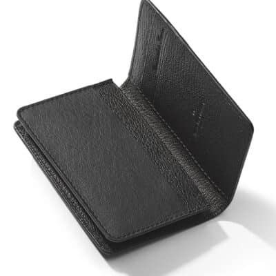 business cardholder black alligator semi matte shiny leather goods
