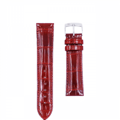 quality watch strap red alligator shiny