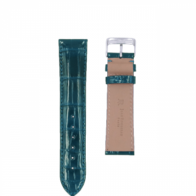 quality watch strap blue alligator shiny
