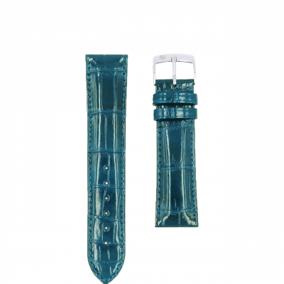 quality watch strap blue alligator shiny