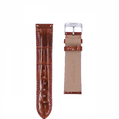 bracelet qualité alligator brillant marron