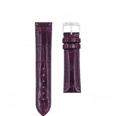 quality watch strap purple alligator shiny