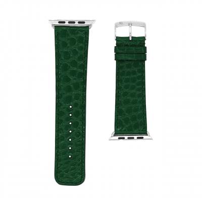 bracelet apple watch alligator brillant vert