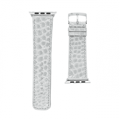 Apple Watch strap white shiny alligator
