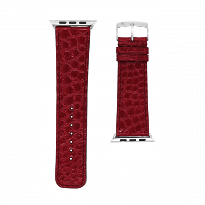 bracelet apple watch alligator brillant rouge