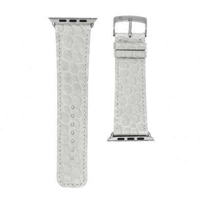 Apple Watch strap white semi matte alligator