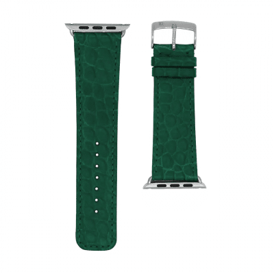 bracelet apple watch alligator semi mat vert