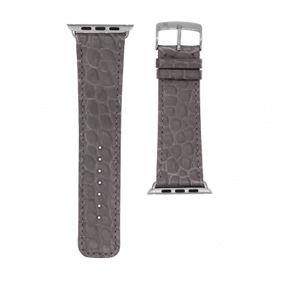 bracelet apple watch alligator semi mat gris